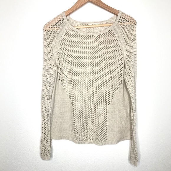 Silence + noise cream open weave sweater Small - Picture 1 of 11